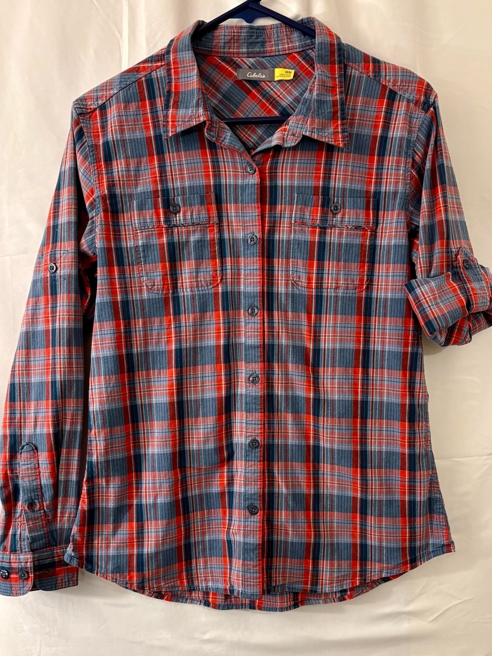Columbia Women’s Red & Navy Plaid Button-Up Shirt